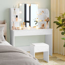 Advwin Dressing Table Stool Set 10 LED Bulbs Vanity