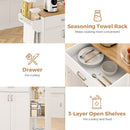 Advwin Kitchen Island Cart on Wheels with Charging Station