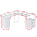 Advwin L Shaped Gaming Desk with Monitor Stand