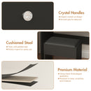 Advwin Dressing Table Stool Set Glass Tabletop Black