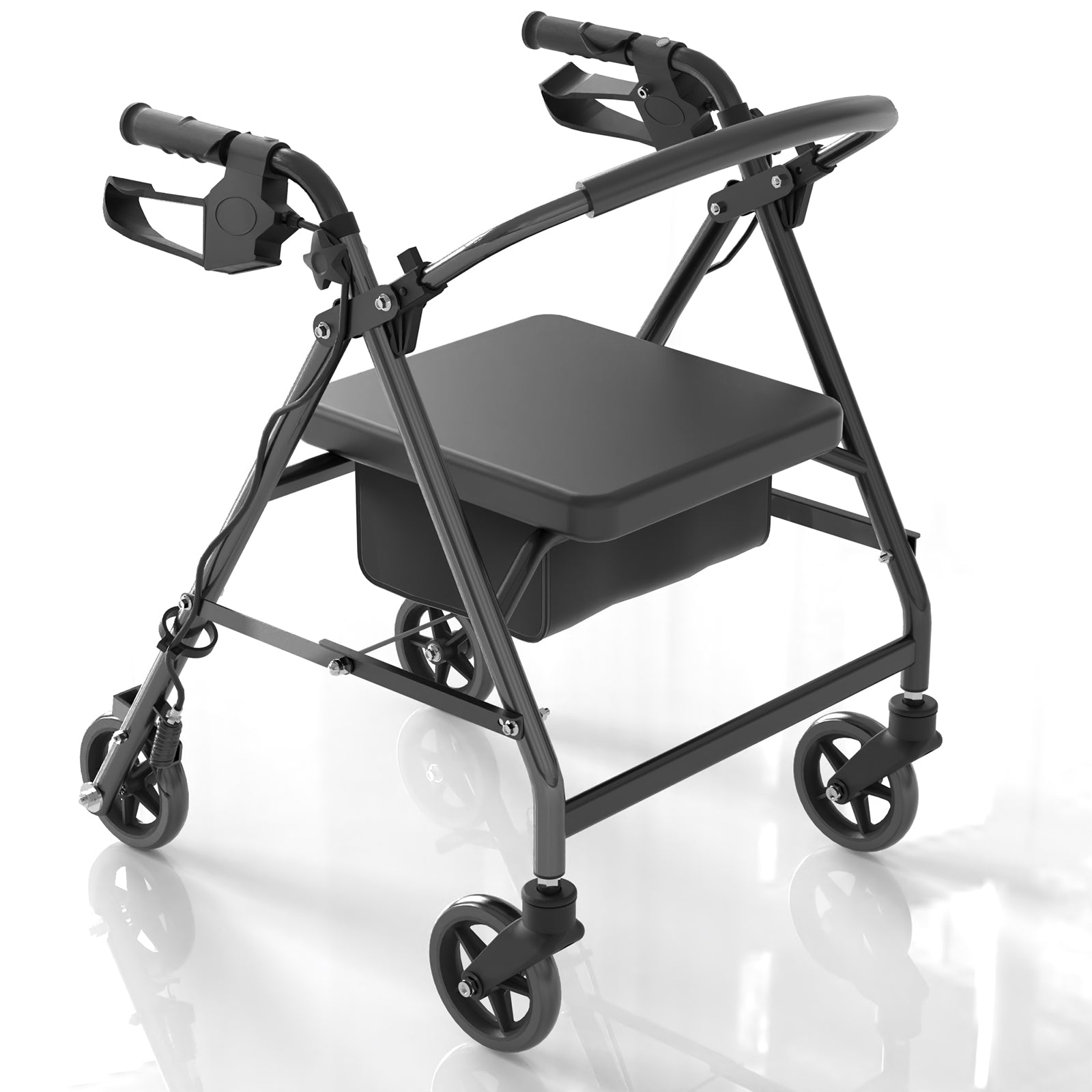 Advwin 4 Wheels Rollator Walker Foldable
