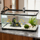 Advwin Fish Tank 50L with Artificial Hill 3-Color Lighting