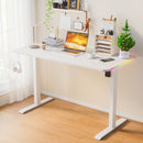 Advwin Electric Standing Desk with LED Lights Wireless Charging