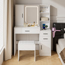 Advwin Dressing Table Stool Set with Mirror