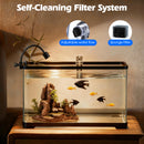 Advwin Fish Tank 50L with Artificial Hill 3-Color Lighting