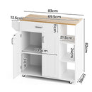 Advwin Kitchen Island Cart on Wheels with Charging Station