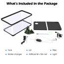 Advwin Fish Tank 50L with Artificial Hill 3-Color Lighting