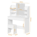 Advwin Dressing Table Stool Set 10 LED Bulbs Vanity
