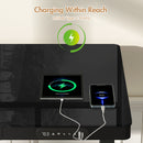 Advwin Electric Standing Desk with Drawer Glass Desktop