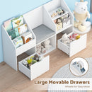 Advwin 4-in-1 Kids Bookcase with Reading Nook Standing Toys