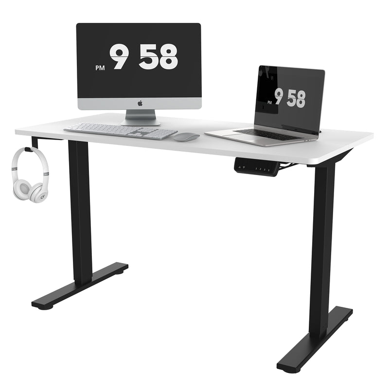 Advwin-Electric-Standing-Desk-Sit-Stand-Up-Riser-Height-Adjustable Motorised-Computer-Desk-White-Table-Top-120cm-Black-Frame-160202100