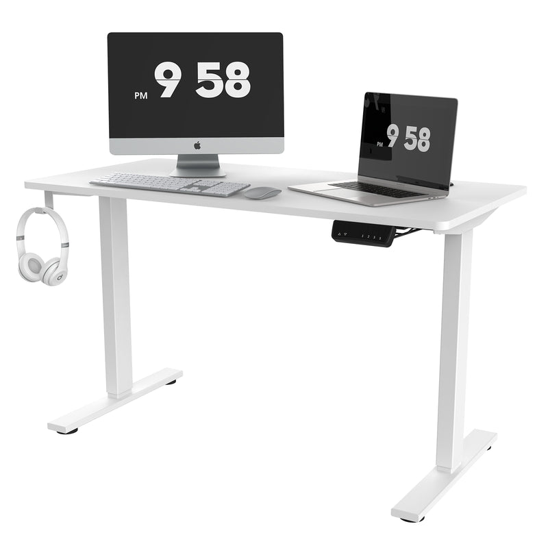 Advwin-Electric-Standing-Desk-Sit-Stand-Up-Riser-Height-Adjustable Motorised-Computer-Desk-White-Table-Top-120cm-White-Frame-160202200