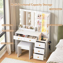 Advwin Dressing Table LED Makeup Mirror Stool Set