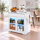 Advwin Kitchen Island Cart on Wheels w/ Power Outlet & LED