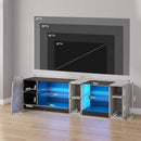 Advwin 160cm LED TV Unit with Adjustable Glass Shelves