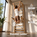 Advwin Wooden Swedish Ladder Wall Gym with Pull-Up Bar