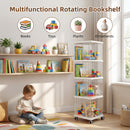 Advwin 4-Tier Rolling Bookshelf Storage Bookcase