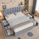 Advwin Hidden Storage Bed Frame w/ Charging Station Grey