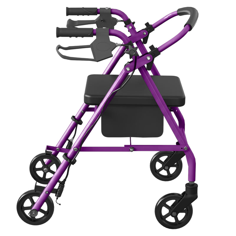 Advwin 4 Wheels Rollator Walker with Dual Brake System