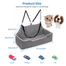 Advwin Dog Car Seat with Safety Belts & Storage