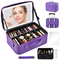 Advwin 15" Portable Makeup Case with LED Light Mirror