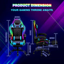 Advwin Gaming Chair 12 RGB LED Massage Chair Blue