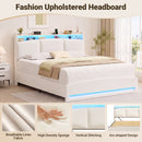 Advwin Gas Lift Storage Bed Frame with Charging Station