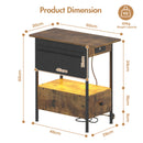 Advwin LED End Table with Charging Station and Drawers