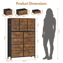 Advwin Tall Dresser with 16 Fabric Drawers Rustic Brown