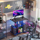 Advwin 80cm LED Gaming Desk with Wheels & Power