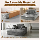 Advwin 132cm Corduroy Chaise Lounge Chair with Cushion
