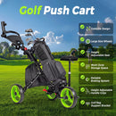 Advwin 3-Wheel Golf Push Cart w/ Adjustable Seat & Handle