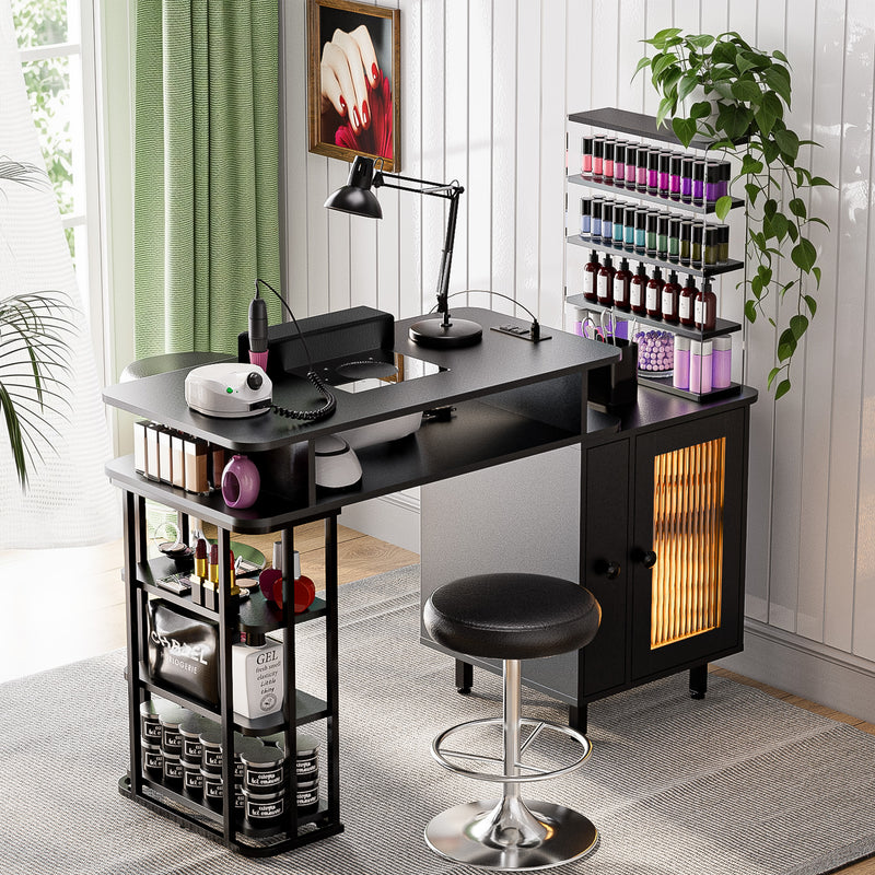 Advwin Manicure Table Dust with Dust Collector LED Light