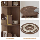 Advwin 3-Tier 360° Rotating Bookshelf Brown
