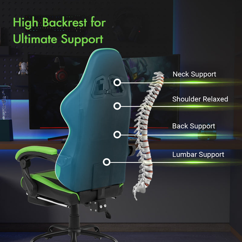 Advwin Computer Gaming Chair with Footrest 135° Tilt