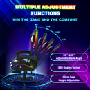 Advwin Gaming Chair with 12 RGB LED Lights Black & White
