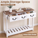 Advwin 100cm Vintage Console Table w/ 3 Drawers & Open Shelf