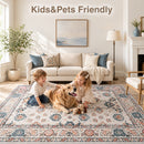 Advwin Large Vintage Thick Floor Rug Red & Green