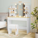 Advwin Dressing Table Stool Set 10 LED Bulbs Vanity Desk