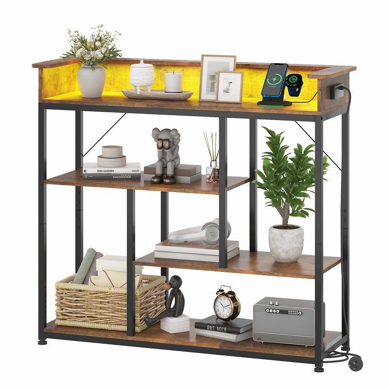 Advwin Narrow Console Table with and Charging Station