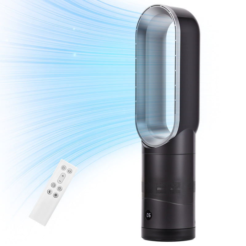 Advwin Bladeless Tower Fan Portable Electric Fan Black