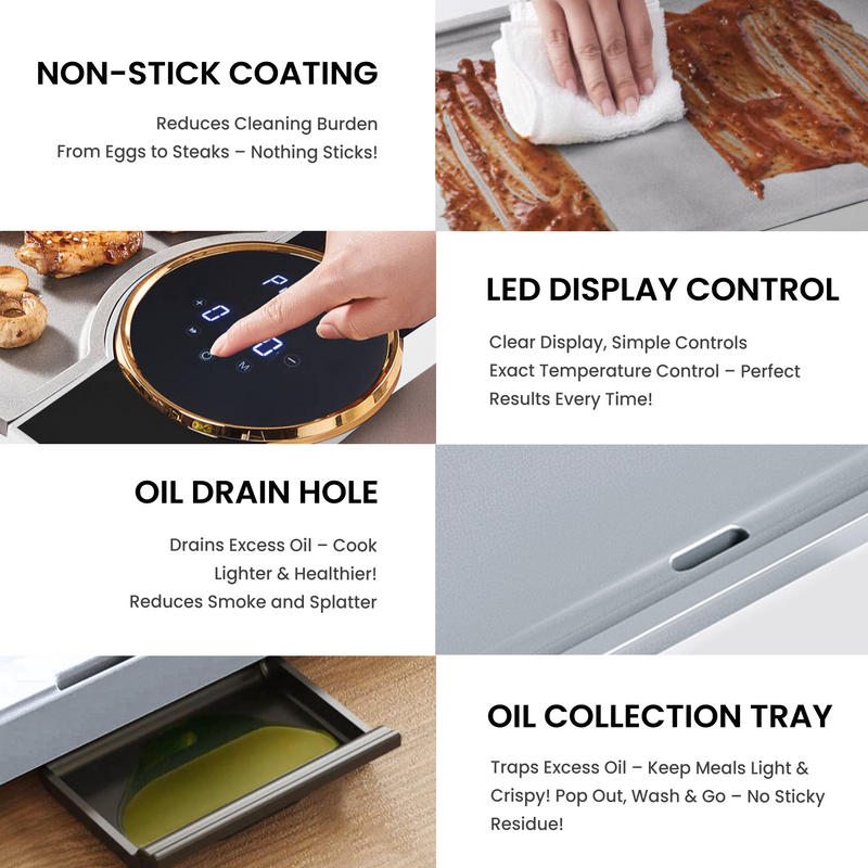 Advwin Electric Hot Grill Pan with LCD Touchscreen