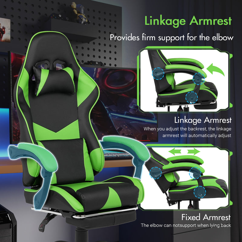 Advwin Computer Gaming Chair with Footrest 135° Tilt