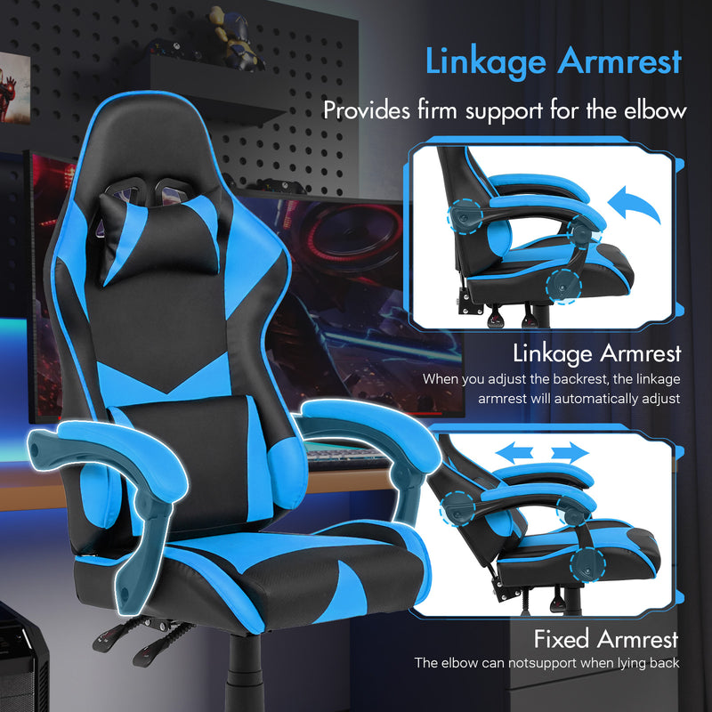 Gaming chair with top back support