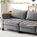 Advwin 4-Seater Chenille Sectional Couch 346cm Gray