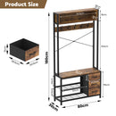 Advwin Entryway Coat Rack with Storage Bench  & Shoe Rack