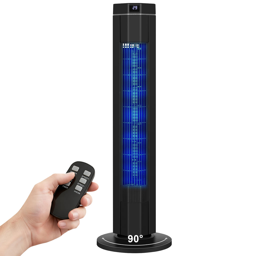 Advwin Remote Advwin Electric Tower Fan w/ 90° Oscillation & Remote