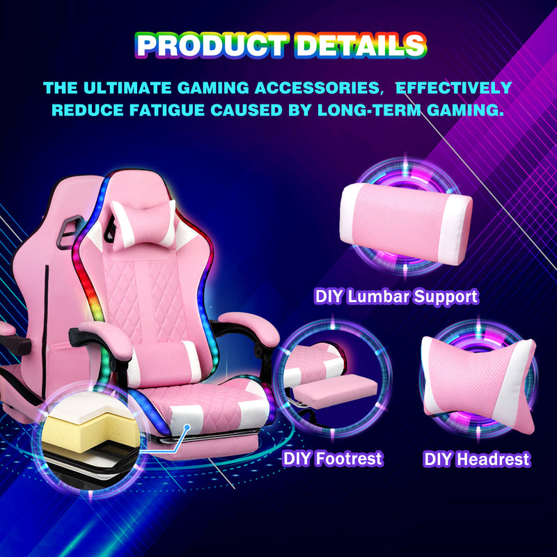 Advwin Gaming Chair 12 RGB LED Massage Chair