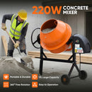 Advwin 70L Electric Concrete Mixer with Wheel & Stand