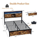 Advwin Double Bed Frame with Charging Station